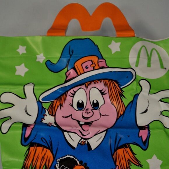 Vintage 1990 McDonalds Halloween Bag Trick or Treat Candy Vinyl Happy Meal - Picture 7 of 11